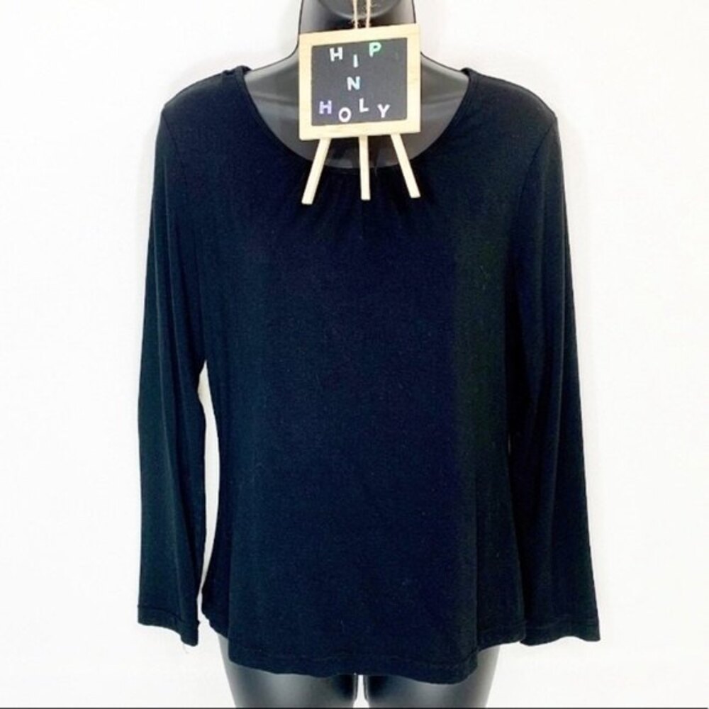 ETOILE Gathered Neck Line T Shirt Black Size Small
